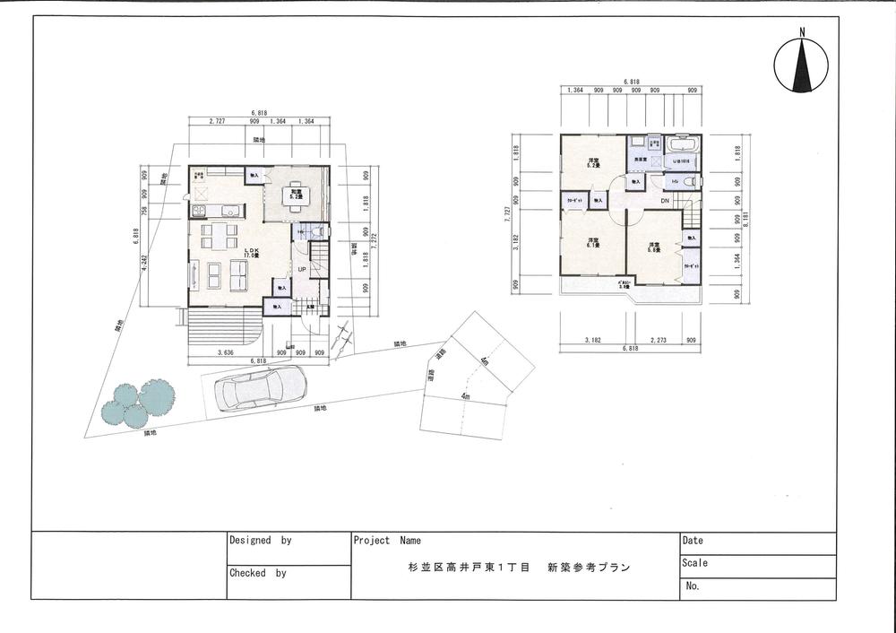 Building plan example (floor plan). Building plan example 14.5 million yen, Building area 95 sq m