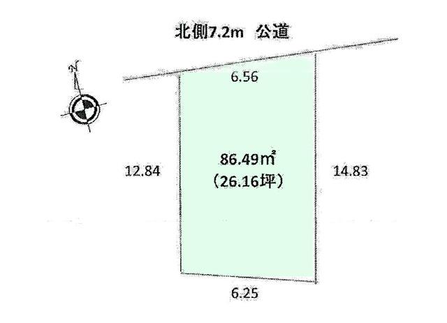 Compartment figure. Land price 59,800,000 yen, Land area 84.49 sq m