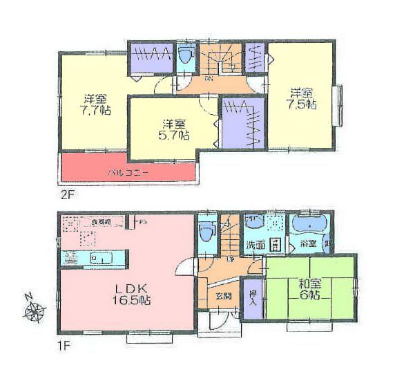 Floor plan. 63,800,000 yen, 4LDK, Land area 167.31 sq m , Building area 103.5 sq m