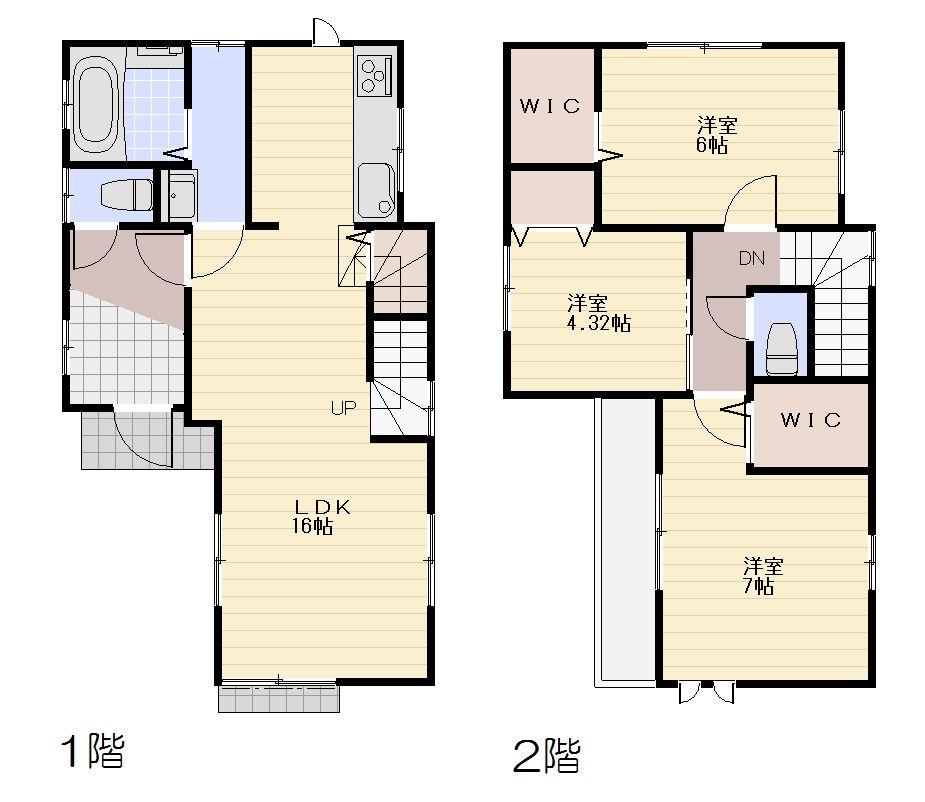 Floor plan. (Building 2), Price 48,500,000 yen, 3LDK, Land area 83.14 sq m , Building area 82.32 sq m