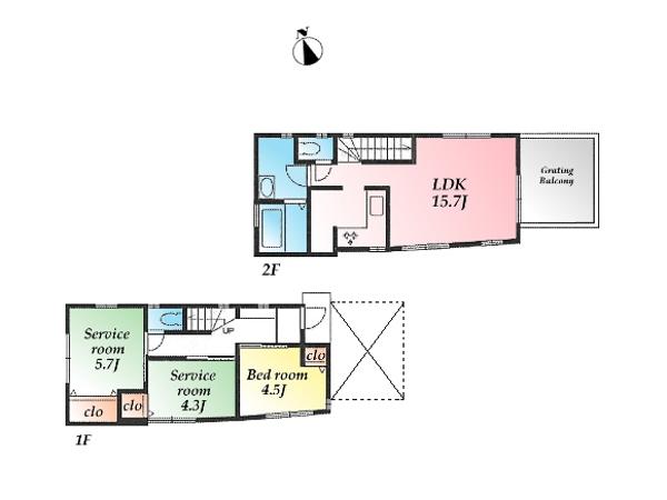 Floor plan. Price 46,800,000 yen, 3LDK, Land area 72.92 sq m , Building area 71.54 sq m