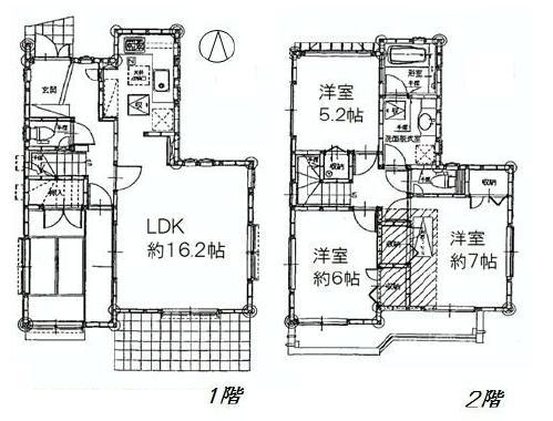 Floor plan. 53,800,000 yen, 4LDK, Land area 99.48 sq m , Building area 98.12 sq m
