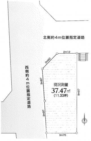 Compartment figure. Land price 24,800,000 yen, Land area 37.47 sq m