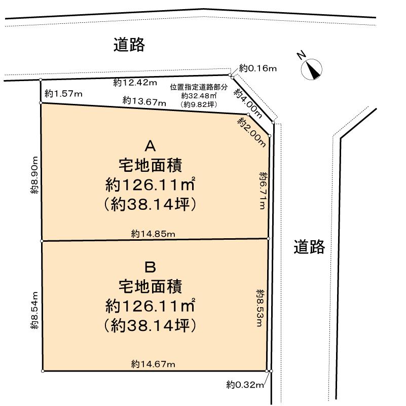 Compartment figure. Land price 82,800,000 yen, Land area 126.11 sq m