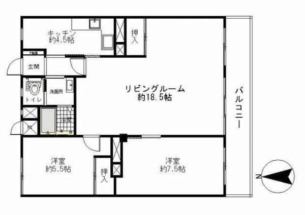 Floor plan. 2LDK, Price 29,800,000 yen, Occupied area 72.02 sq m