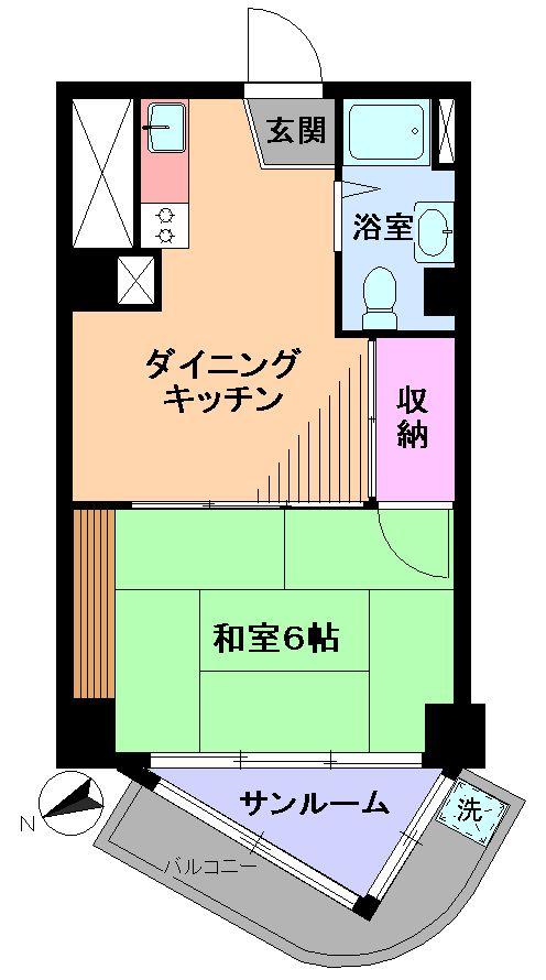 Floor plan. 1DK, Price 7.8 million yen, Footprint 31.4 sq m , Balcony area 3.83 sq m Floor