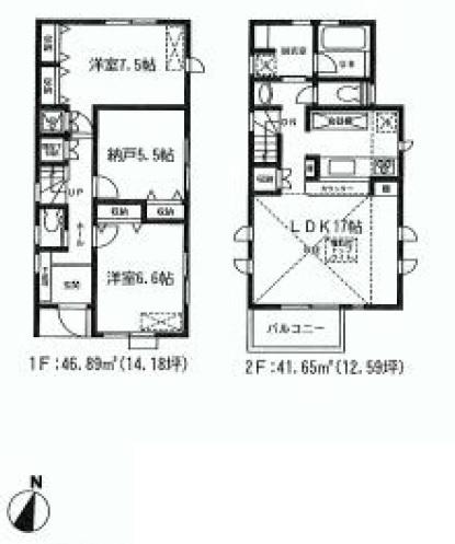 Floor plan. 60,800,000 yen, 3LDK, Land area 103.9 sq m , Building area 88.54 sq m 3LDK
