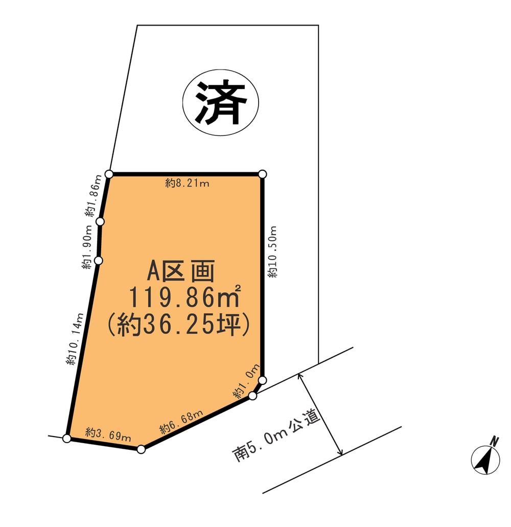 Compartment figure. Land price 69,800,000 yen, Land area 119.86 sq m