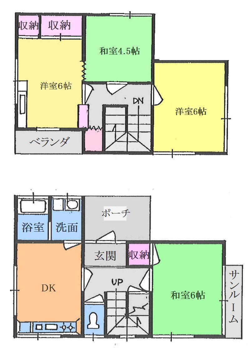 Floor plan. 39,800,000 yen, 4DK, Land area 63.67 sq m , Building area 72.9 sq m