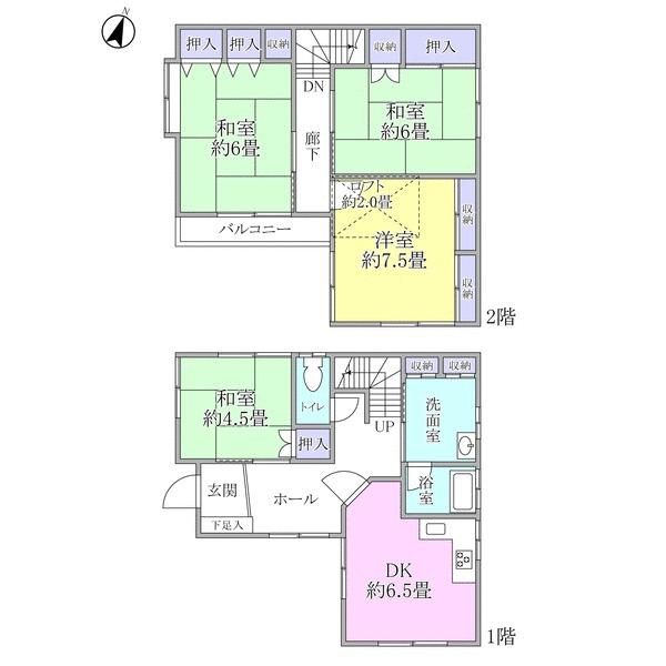 Floor plan. 48,800,000 yen, 4DK, Land area 77.24 sq m , The building area of 84.05 sq m building June 1993 architecture