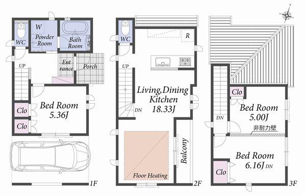 Building plan example (floor plan). Reference plan floor plan 13.3 million yen ・ 82.96 sq m  ・ 3-C Building