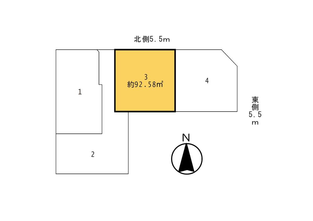 Compartment figure. Land price 44,800,000 yen, Land area 92.58 sq m