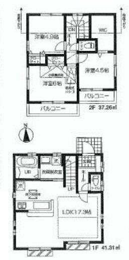 Floor plan. (1 Building), Price 49,800,000 yen, 3LDK, Land area 83.75 sq m , Building area 78.57 sq m