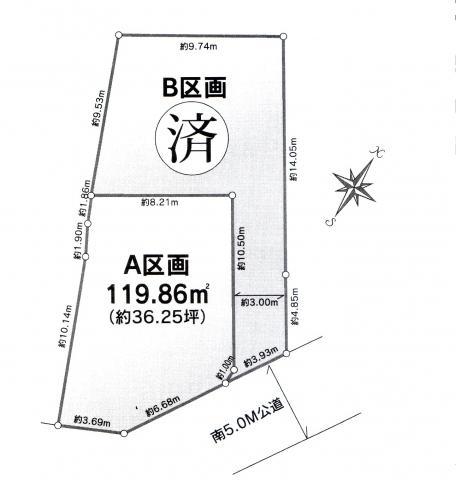 Compartment figure. Land price 69,800,000 yen, Land area 119.86 sq m