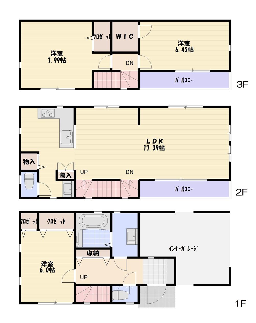 Floor plan. 52,800,000 yen, 3LDK, Land area 70.8 sq m , Building area 114.02 sq m