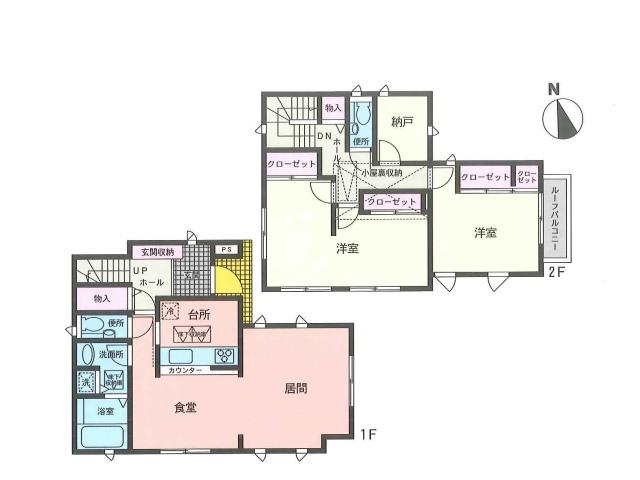 Floor plan. 59,800,000 yen, 2LDK+S, Land area 103.53 sq m , Building area 97.29 sq m