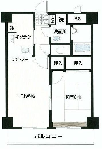 Floor plan. 1LDK, Price 26,800,000 yen, Occupied area 42.18 sq m , Balcony area 6.66 sq m