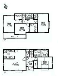 Floor plan. (1 Building), Price 63,800,000 yen, 4LDK, Land area 167.31 sq m , Building area 103.5 sq m
