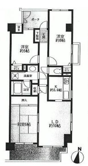 Floor plan. 3LDK, Price 48,800,000 yen, Occupied area 72.13 sq m