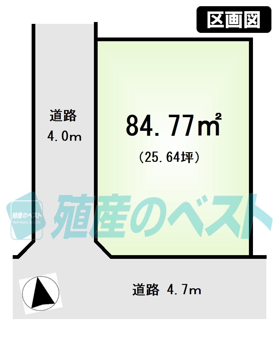 Compartment figure. Land price 49,800,000 yen, Land area 84.77 sq m