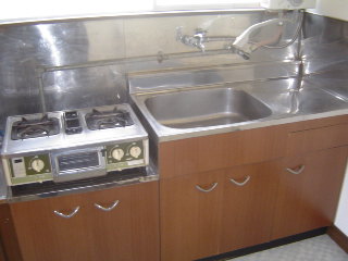 Kitchen. Gas stove installation type