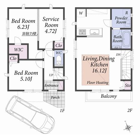 Building plan example (floor plan). Reference plan floor plan 11.8 million yen ・ 71.7 sq m  ・ A Building