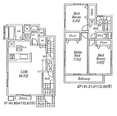 Floor plan. (A Building), Price 62,800,000 yen, 3LDK, Land area 104.95 sq m , Building area 83.2 sq m