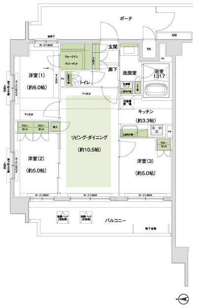 Floor: 3LDK + WIC, the area occupied: 65.6 sq m, Price: TBD