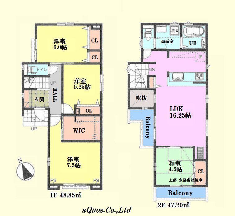 Floor plan. 58,800,000 yen, 4LDK, Land area 105.31 sq m , Building area 96.05 sq m