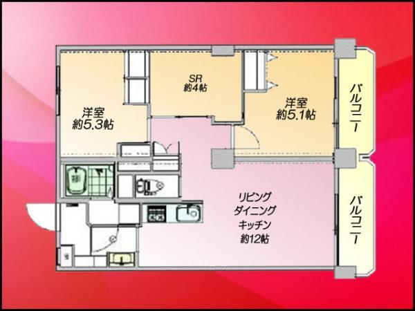 Floor plan. 3LDK, Price 26,800,000 yen, Occupied area 66.96 sq m