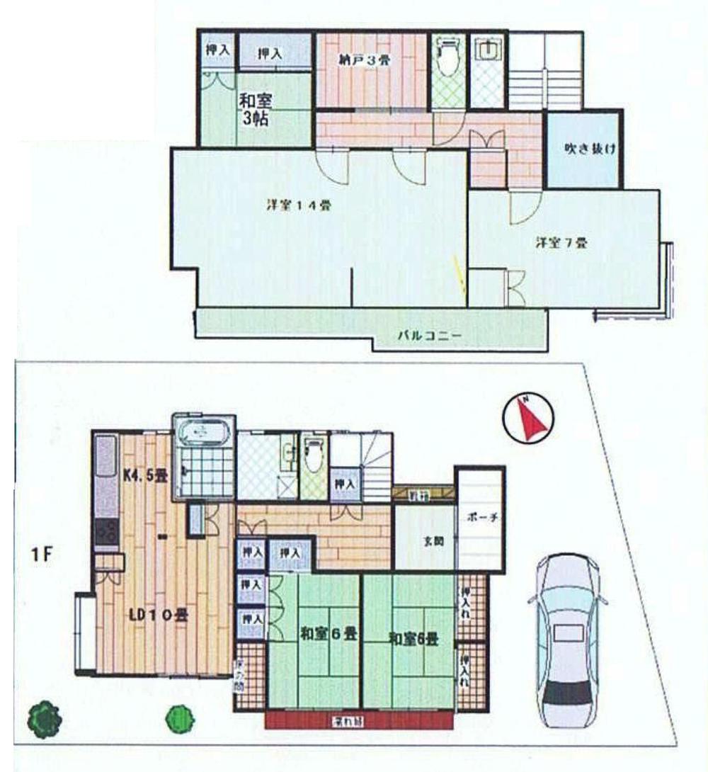 Floor plan. 100 million 14.8 million yen, 5LDK + S (storeroom), Land area 171.21 sq m , Building area 137.15 sq m
