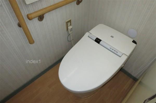 Toilet. Bidet with toilet ・ With handrail