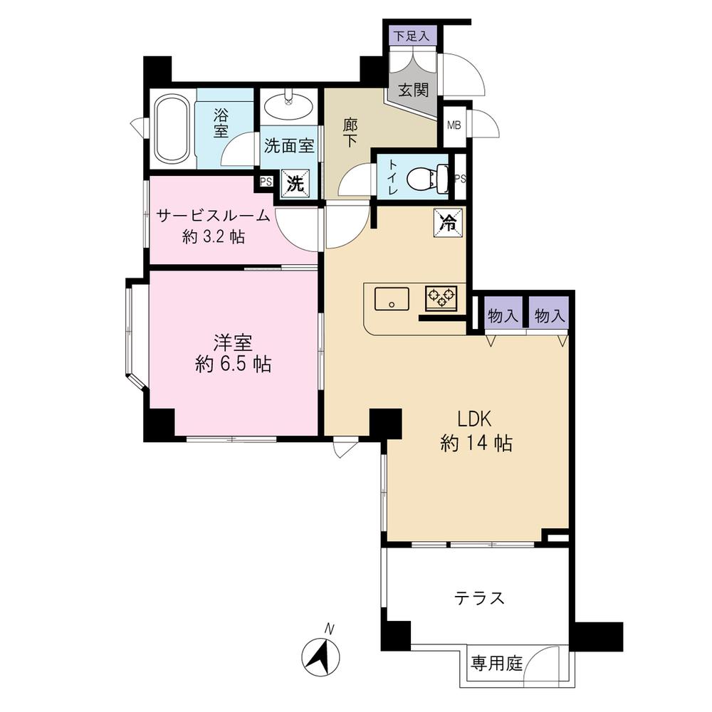 Floor plan. 1LDK + S (storeroom), Price 32,800,000 yen, Occupied area 53.22 sq m