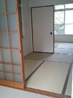 Living and room. Housed closet is one between a half