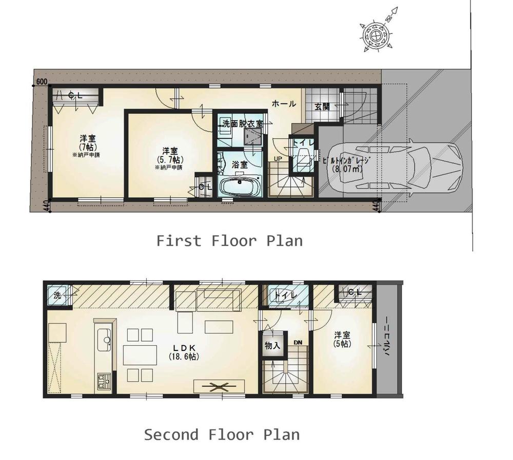 Compartment figure. Land price 41,800,000 yen, 3LDK of land area 81.16 sq m building reference plan 97.36 sq m
