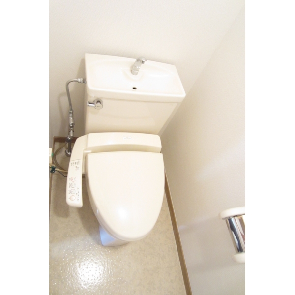 Toilet. With warm water cleaning toilet seat