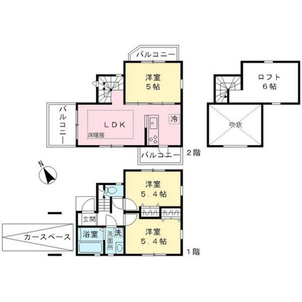 Floor plan. 51,800,000 yen, 3LDK, Land area 80.1 sq m , Building area 63.76 sq m