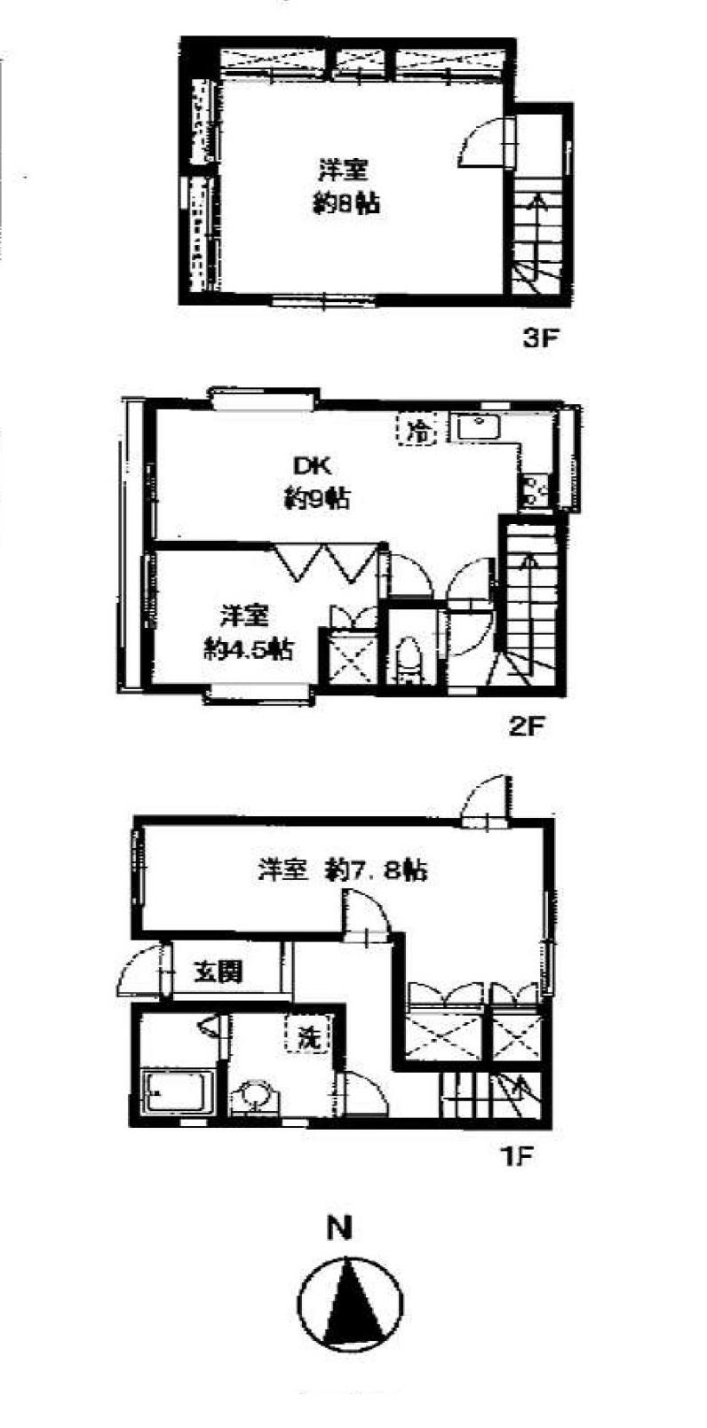 Floor plan. 32,800,000 yen, 3DK, Land area 41.45 sq m , Building area 78.66 sq m