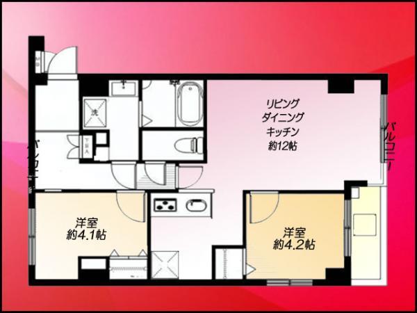 Floor plan. 2LDK, Price 30,800,000 yen, Occupied area 51.13 sq m , Clean room on the balcony area 2.37 sq m new renovation already!