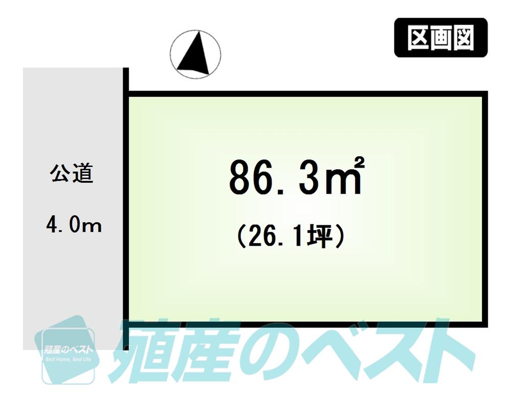 Compartment figure. Land price 46,800,000 yen, Land area 86.3 sq m