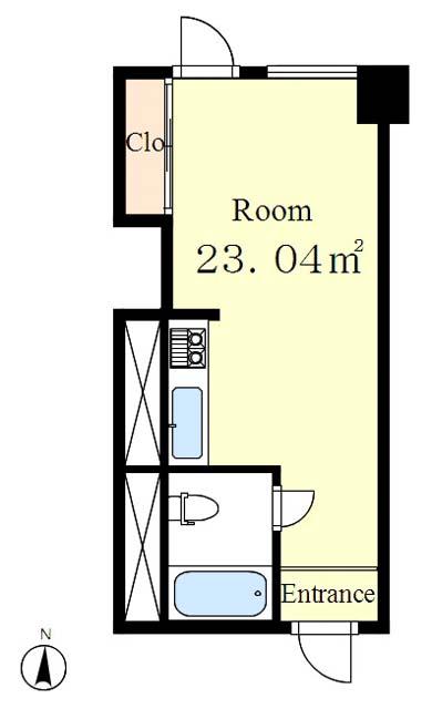 Floor plan. Price 7.5 million yen, Occupied area 23.04 sq m