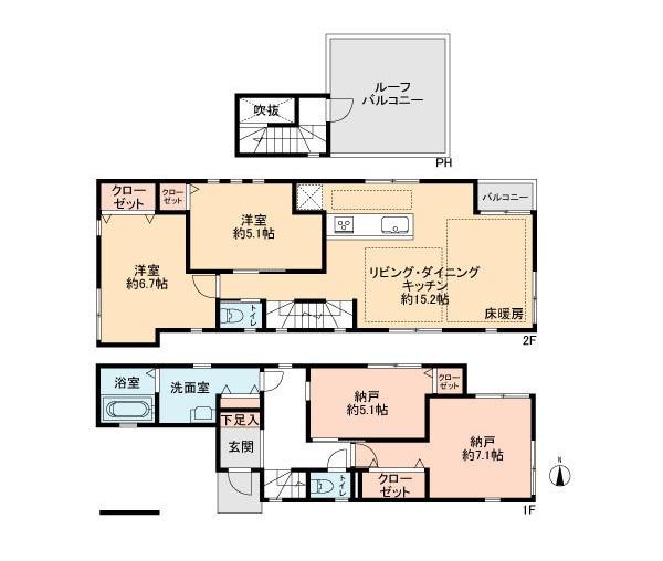 Floor plan. 47,800,000 yen, 4LDK, Land area 83.55 sq m , Building area 100.48 sq m