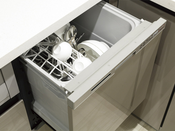 Kitchen.  [Dishwasher] One switch from the cleaning to the drying. It saves you time and effort in the life. It is also attractive there is a water-saving effect than handwashing. (Model Room D-type menu plan / Free of charge ・ Application deadline Yes ※ Some paid option available)