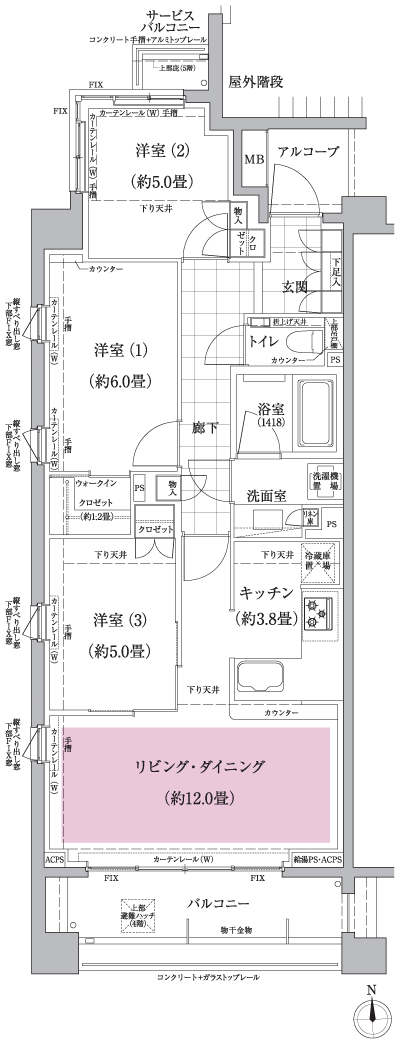 Floor: 3LDK + WIC, the occupied area: 72.34 sq m, Price: 61,586,000 yen ・ 64,671,000 yen, now on sale