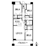 Floor: 3LDK + 2WIC, occupied area: 72.35 sq m, Price: 64,980,000 yen, now on sale