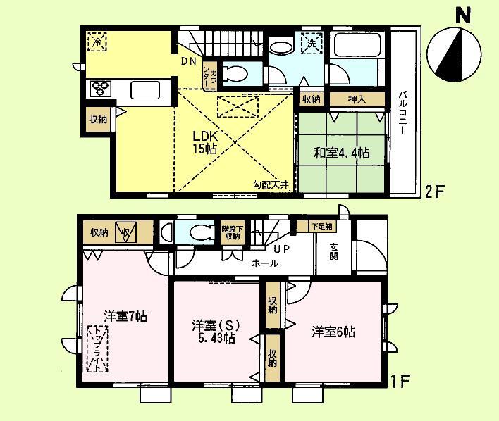 Floor plan. (C Building), Price 48,800,000 yen, 3LDK+S, Land area 78.06 sq m , Building area 89.88 sq m