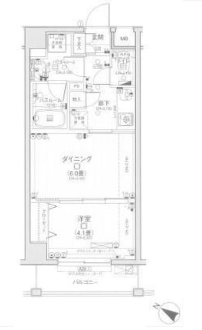 Floor plan. 1DK, Price 24 million yen, Occupied area 31.41 sq m , Balcony area 3.96 sq m duo stage Daitabashi Izumi Street