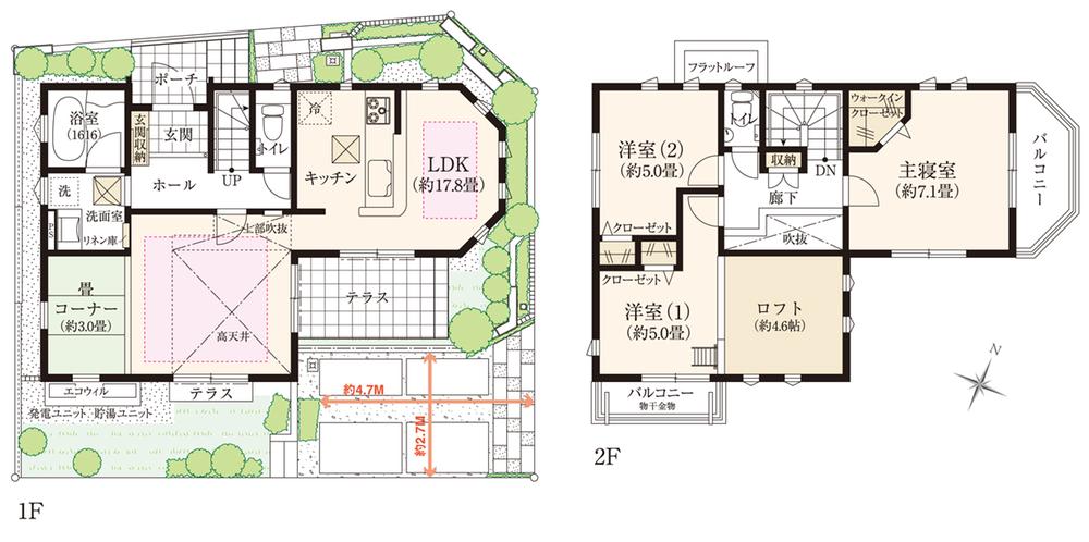 Floor plan. Until Eifukucho Station is a 720m "Shibuya" 8 minutes direct to the station. 