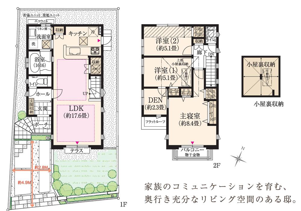 Floor plan. (5 Building), Price 82,800,000 yen, 3LDK+S, Land area 110.49 sq m , Building area 88.36 sq m