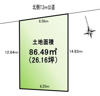 Compartment figure. Land price 59,800,000 yen, Land area 86.49 sq m